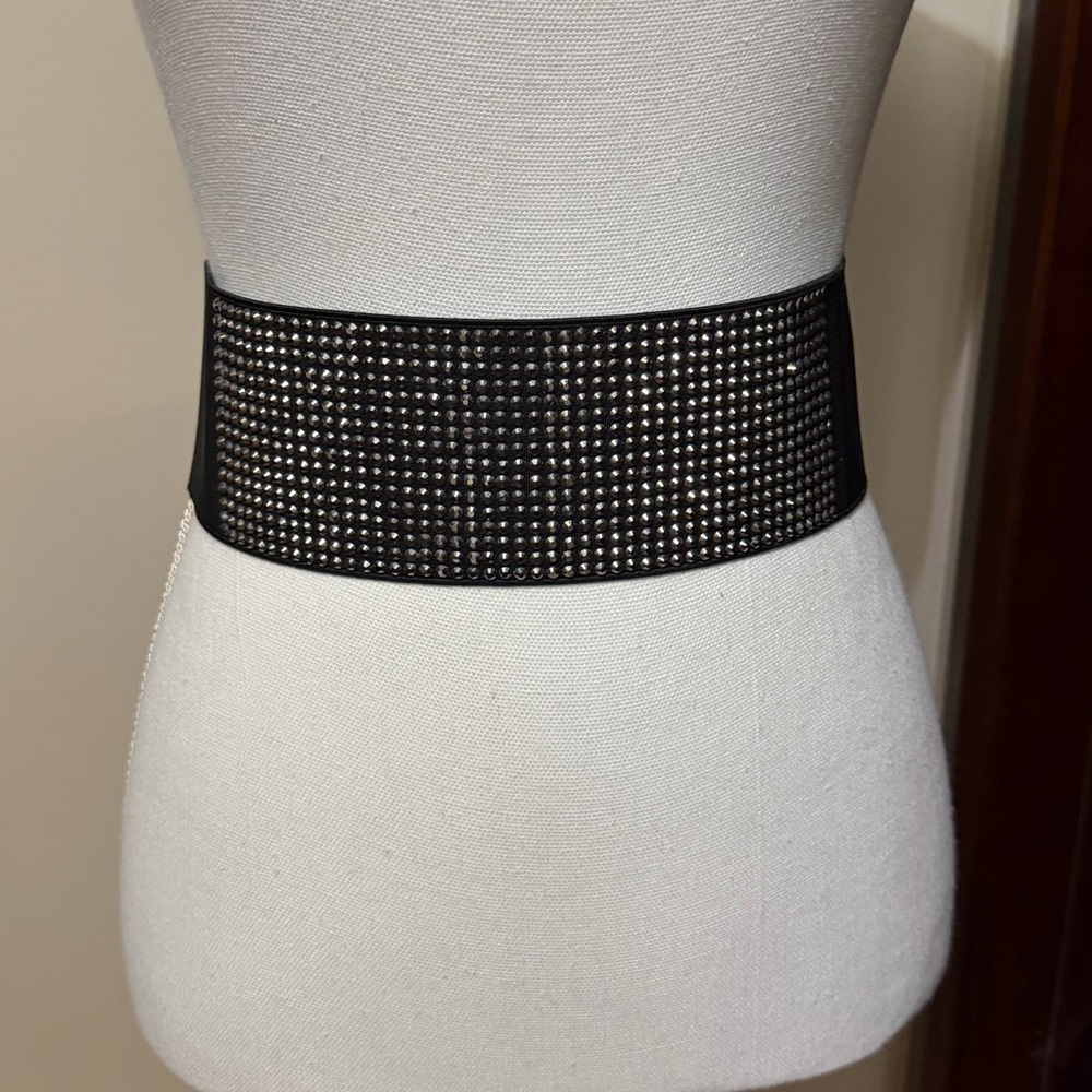 Zara Black and Silver Studded Belt